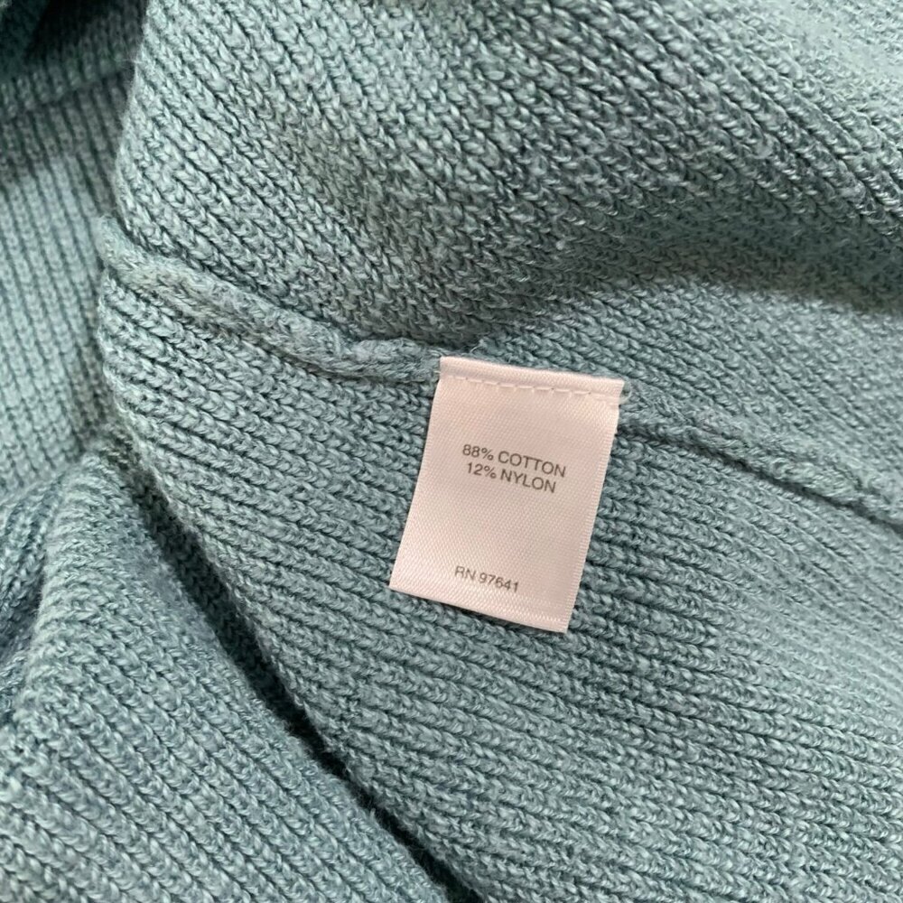 J. Jill Women Seafoam Blue Green V-Neck Textured Cotton Blend Knit‎ Sweater L - Picture 8 of 10